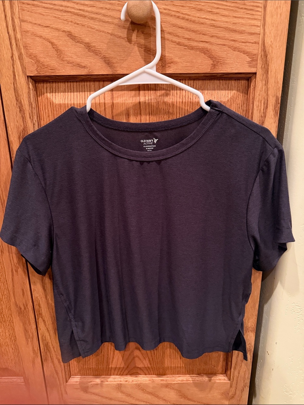 Old Navy Navy Short Sleeve Cropped Tee
